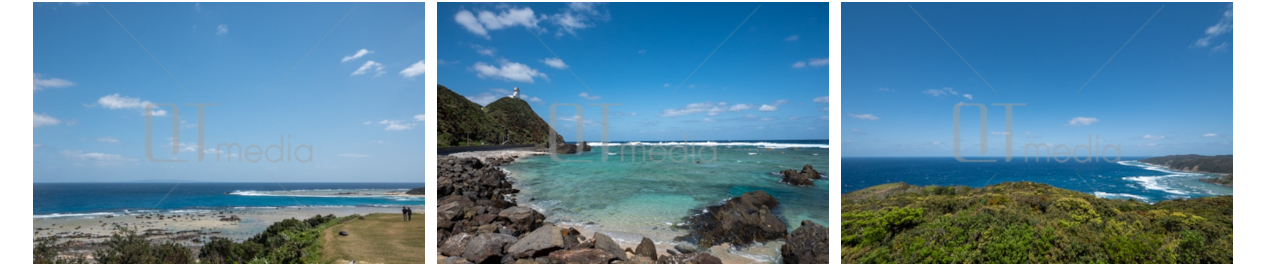 画像：奄美大島の写真素材3点を並べたスクリーンショット